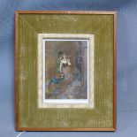 After William Russell Flint, a figural study of a lady being blindfolded, print, bears signature, 19