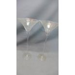 A pair of oversized cocktail glasses, H.69cm