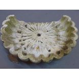 A white marble garden basin, D.58cm