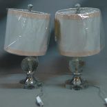 A pair of Contemporary glass table lamps