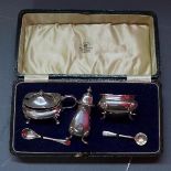 A boxed set of Mappin & Webb silver plated salts