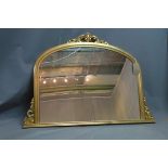 A gold gilt mantle mirror, 85 x 125cm