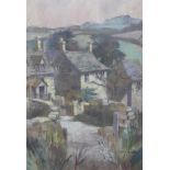 Moira Huntly (British,b.1932), 'Willersey, The Cotswolds', watercolour, gouache and pastel on paper,