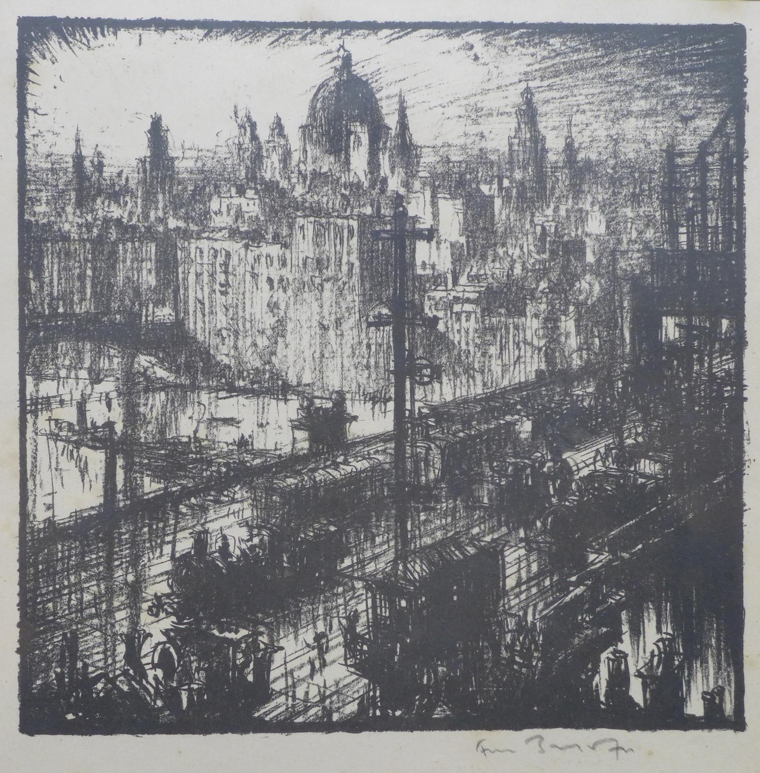 Frank Brangwyn (British,1867-1956), 'A view of St.Paul's', lithograph, signed in pencil lower right,