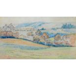 Lucien Pissarro (1863-1944), 'Cold Harbour, Surrey', pencil, pen, ink, crayon and watercolour,