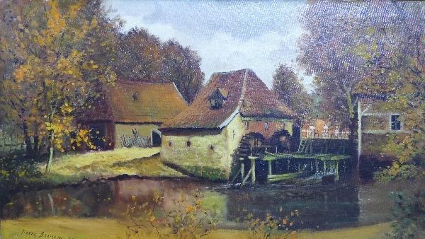 Frans Baaijens (1896-1970), Old Watermill, oil on canvas, signed and dated '46 lower left, 39 x 70cm