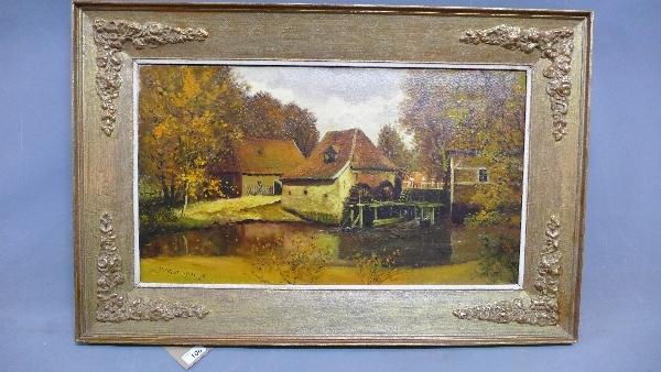 Frans Baaijens (1896-1970), Old Watermill, oil on canvas, signed and dated '46 lower left, 39 x 70cm - Bild 5 aus 9