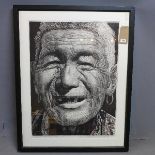 Xiang Silou (Contemporary Chinese), portrait study, woodcut, signed in pencil and numbered 6/50,90 x