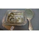 A Victorian silver dish, having pierced border, Atkin Brothers, Sheffield 1897, together with a