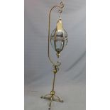 A gilt metal standard lantern, H.162cm