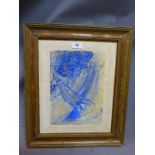 A 20th century gouache on paper, U.F.O, signed E.Morris, 29 x 20cm