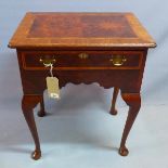 A 19th century walnut lowboy, with single drawer, raised on cabriole legs, H.74 W.62 D.45cm