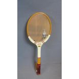 A vintage Dunlop tennis racket with mirror, H.68cm