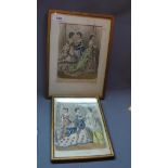 Two coloured French fashion prints, 'Le Monde Elegant', 26 x 18cm