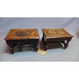A pair of 19th oak foot stools
