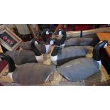Six Contemporary decoy geese, (6)