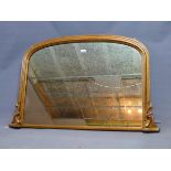 A 19th century gilt wood over mantle mirror, 76 x 118cm