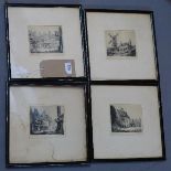 C. Taton Winter (Early 20th century British school), three etchings of village pubs and one of a