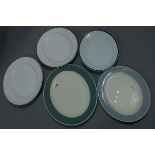 Five ceramic platters to include two Wedgwood examples
