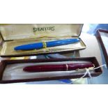 A Sheaffer Admiral Snorkel fountain pen, having 14k yellow gold nib, with original box and