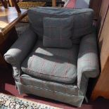 A pair of Contemporary armchairs with tweed covers