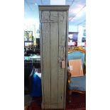 A mid 20th century green painted kitchen cupboard, H.183 W.46 D.49 cm