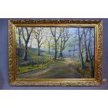 Stanley Bennett (Early 20th century school), Woodland Path, oil on canvas, 60 x 90cm