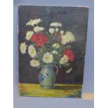 A. Eeman (20th century Continental school), Still life of flowers in a jug, oil on canvas, signed