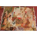 A mid 20th century Egyptian pictorial tapestry, depicting a market scene, 150 x 200cm