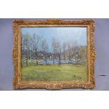 P. Idema (Mid 20th century Dutch school), View of a Lake, oil on canvas, signed lower right,