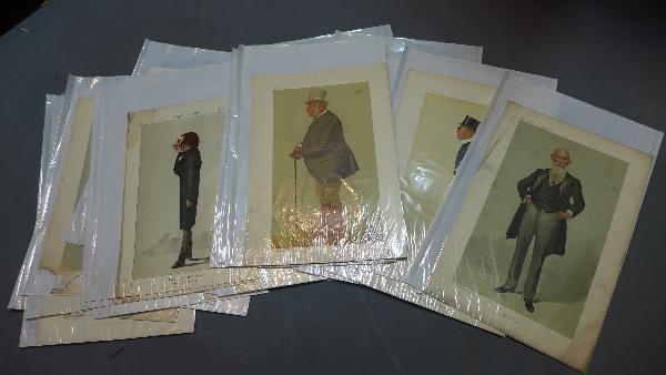 A collection of twenty-nine 19th century and later Vanity Fair chromolithographs depicting