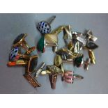 A collection of nine Art Deco gentleman's cufflinks, to include a pair of silver cufflinks in the