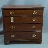 A Regency mahogany chest of four drawers, raised on bracket feet, H.90 W.93 D.44cm