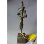 A Continental bronze figural study, 'Impressionistic Man', raised on marble base, H.25cm