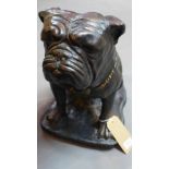 A painted plaster sculpture of a bulldog, H.45cm