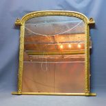 An early 20th century gilt wood over mantle mirror, 130 x 126cm