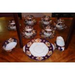 A Royal Albert porcelain tea set for six, with 'Derby' pattern