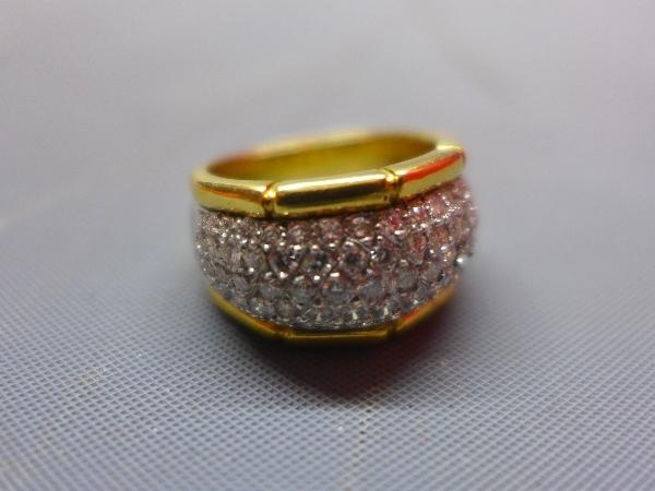 An Asprey 18ct yellow gold and diamond inset ring, the centre encrusted with diamonds within a