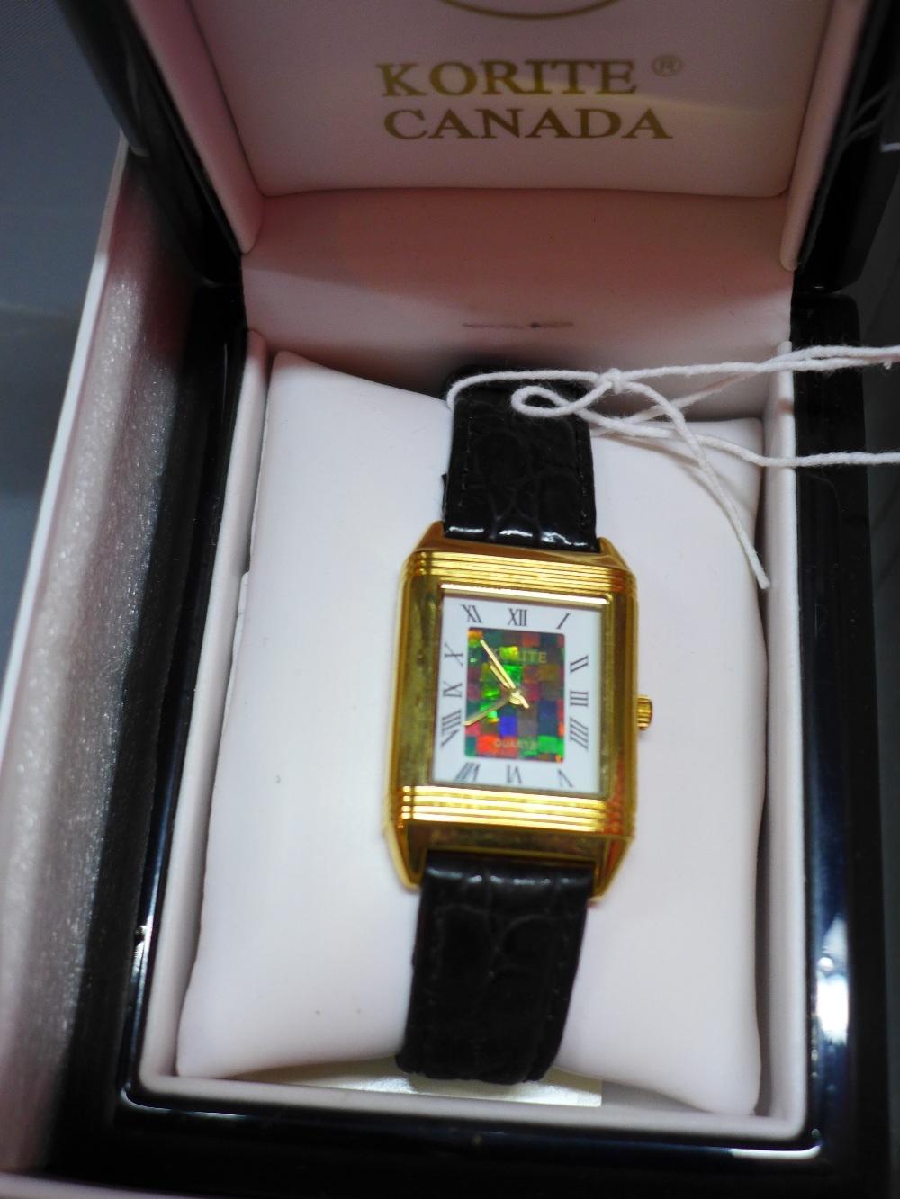 A Korite Ammolite wristwatch, in original box