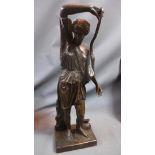 A Resin figural study of the Mattei Amazon, carrying a bow and sheath and is resting on her Pelta (