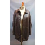 A Connolly brown leather men's jacket, with calfskin interior, horn buttons, retails £4050