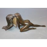 A Contemporary cast bronze study of an erotic nude, L.51cm