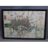 A Contemporary printed map of central London, 82 x 122cm