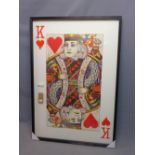 A Contemporary collage of the king of hearts, 140 x 94cm