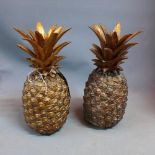 A pair of Contemporary gilt models of pineapples, H.30cm