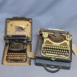 A vintage American Corona typewriter, together with another vintage Corona typewriter, (a/f) (2)
