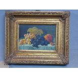 Early 20th century Continental school, Still Life of Fruit, oil on canvas, 12 x 16cm