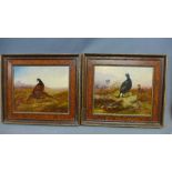 Late Victorian school, two studies of game birds, oil on canvas, both monogrammed and dated 1893