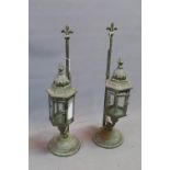 A pair of Georgian style storm lanterns