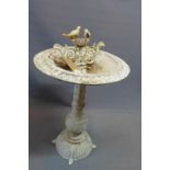 A mid 20th century cast iron bird bath